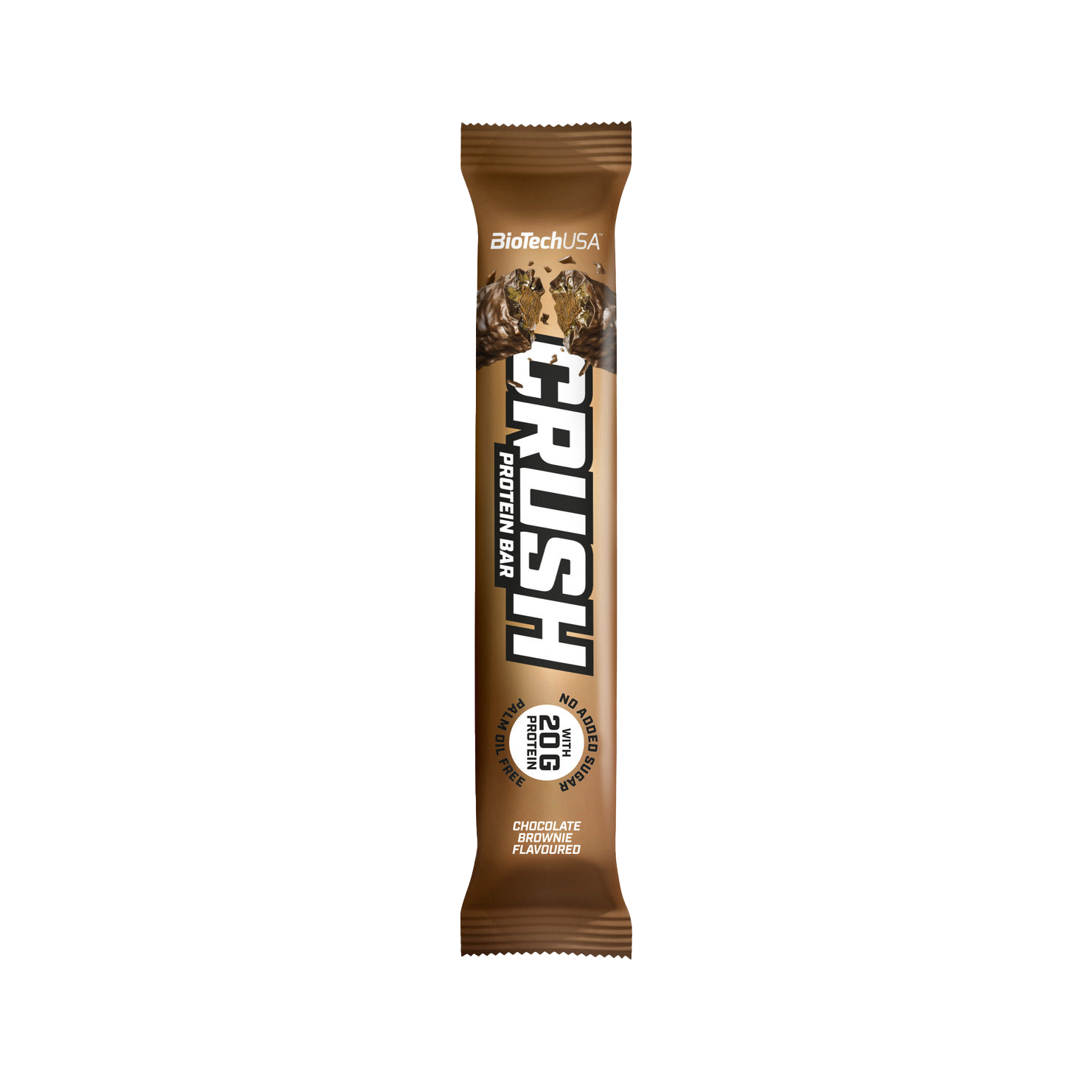 BioTechUSA Crush Bar - Chocolate Brownie Protein Snack, 12 Pack (64g Each) | High Protein Energy Bar for Workout Recovery, Gym & Healthy On-the-Go Snacking