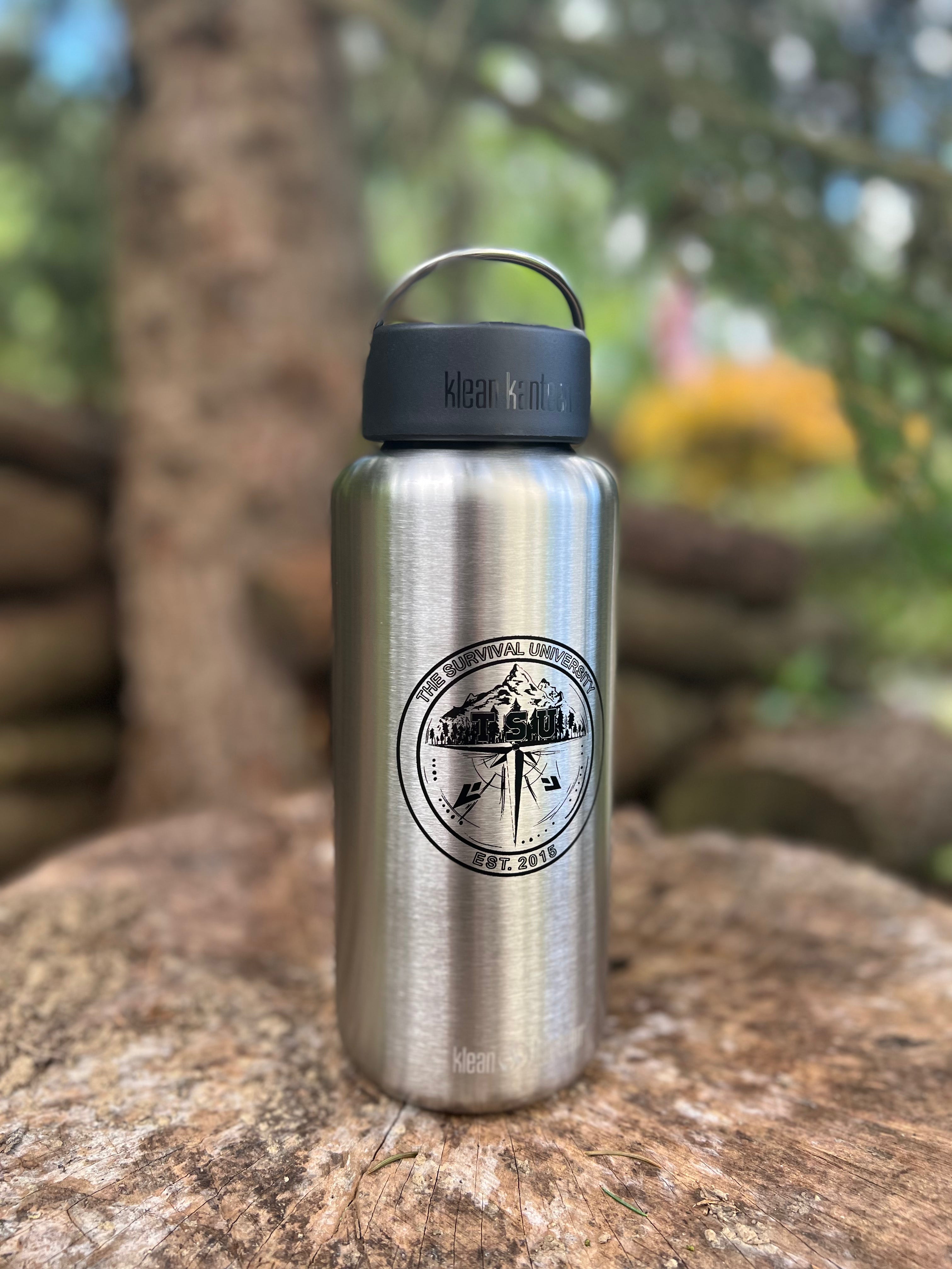 Klean Kanteen 40oz Wide Mouth Water Bottle with TSU Logo - Stainless Steel Insulated Thermos for Outdoor, Gym & Travel Hydration