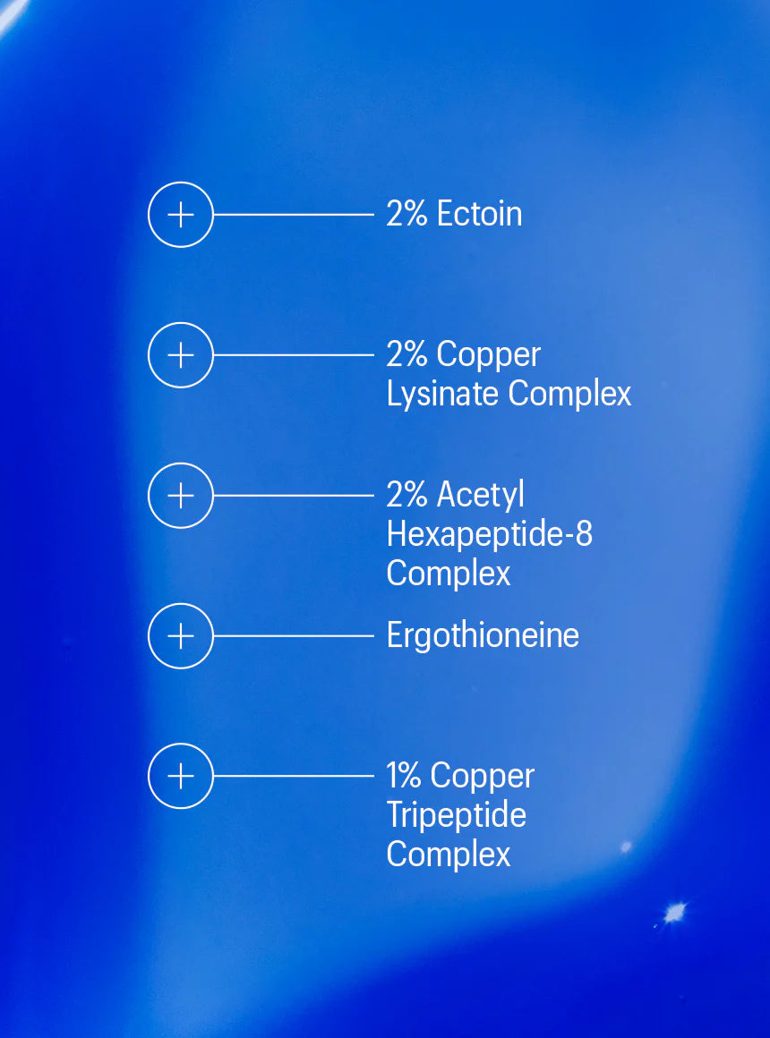 Copper Tripeptide & Ectoin Advanced Repair Serum for Face - Anti-Aging Skin Care Treatment for Wrinkles, Fine Lines & Hydration - Perfect for Night Routine & Post-Procedure Recovery