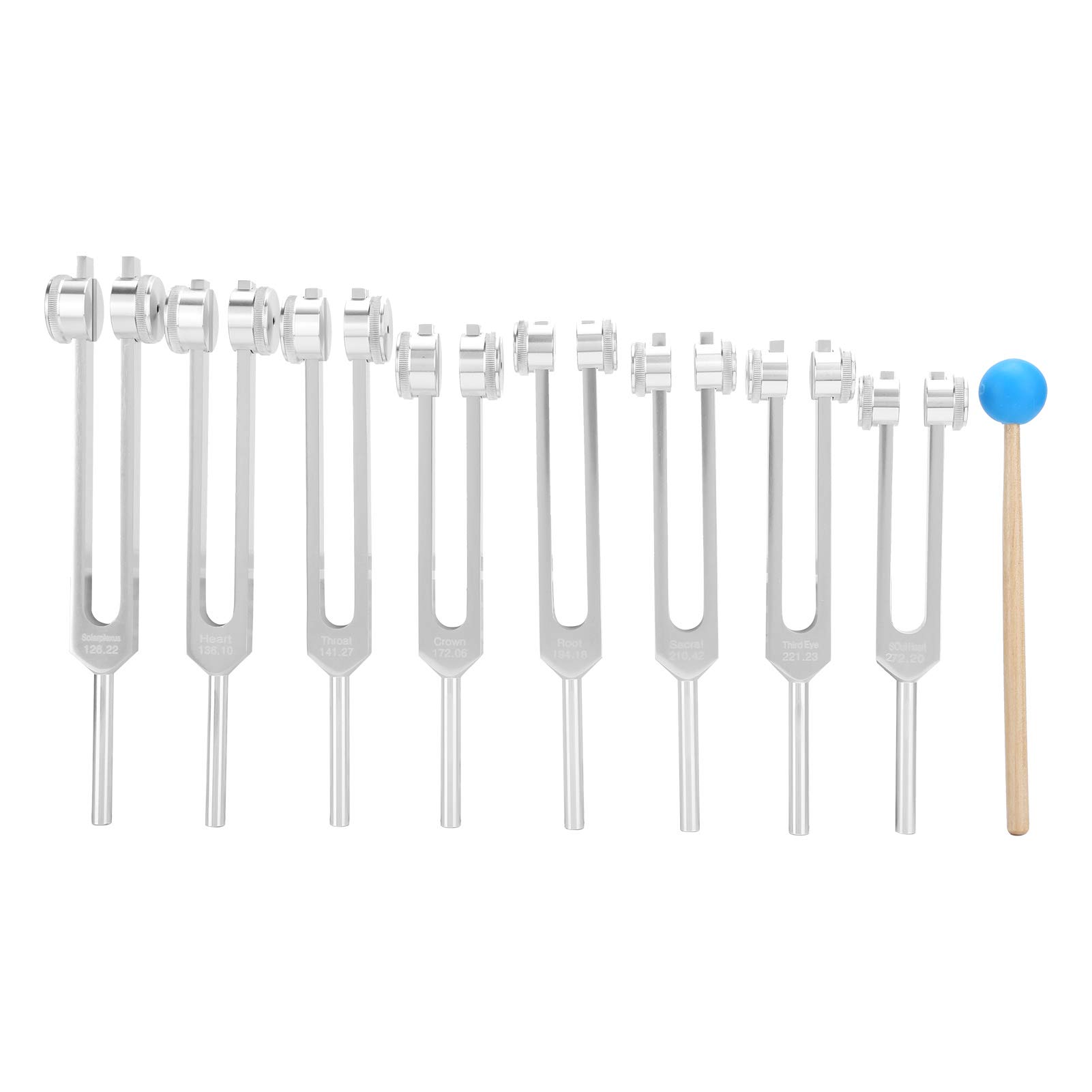 8-Piece Professional Aluminum Alloy Tuning Fork Set for Sound Healing Therapy & Hearing Health - Includes Actuator for Music Therapy, Chakra Balancing & Stress Relief - Perfect for Therapists, Yoga & Meditation Practitioners