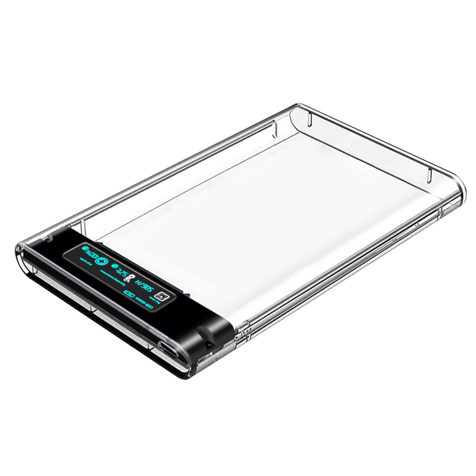 JSZDFSV 2.5 Inch USB 3.0 Hard Drive Enclosure - Transparent SSD Case for Laptop & Computer Storage - ABS Plastic External HDD Housing for Data Backup & File Transfer