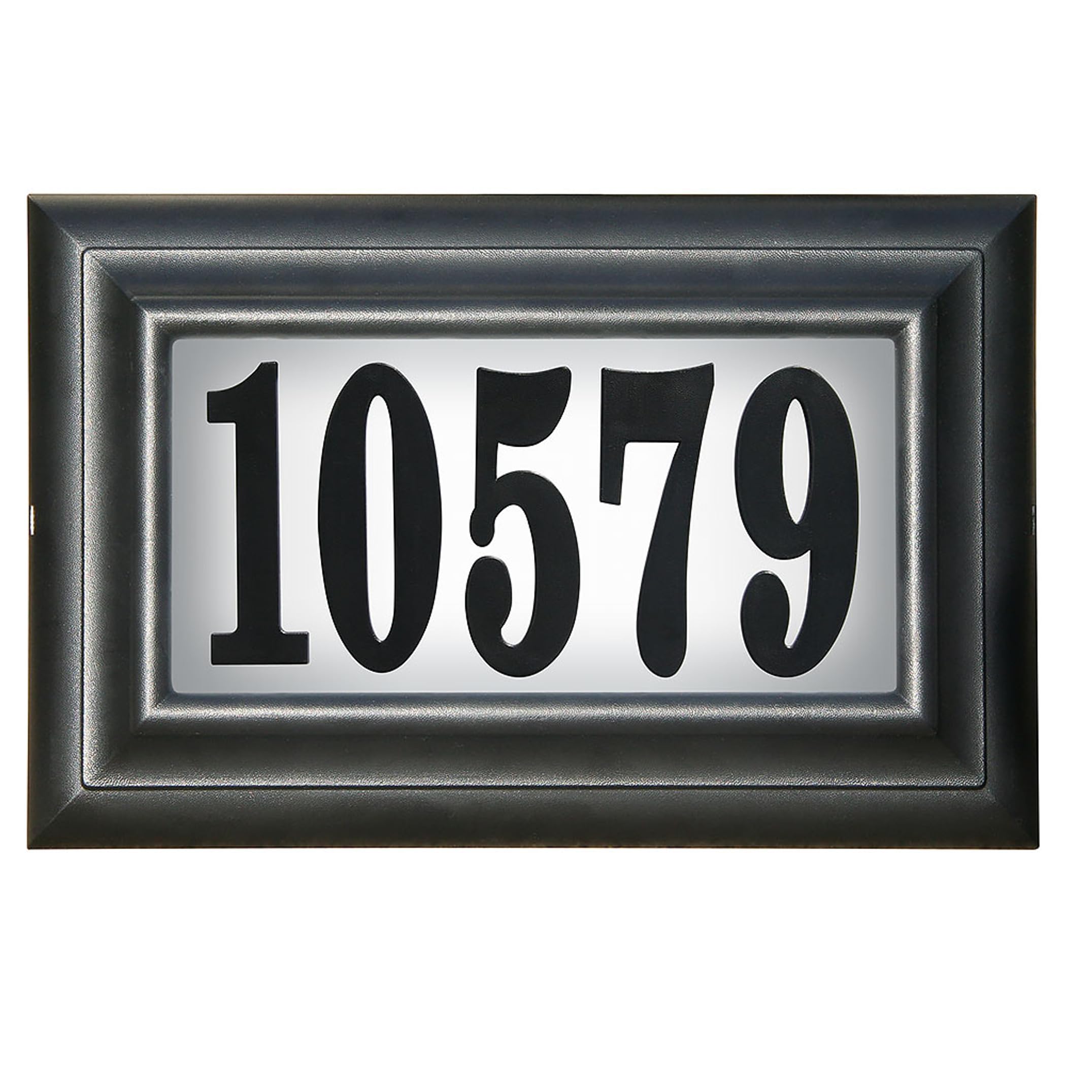 Qualarc Edgewood Classic Rectangular Plastic LED Lighted Address Plaque - Weatherproof House Number Sign for Outdoor Home, Porch, and Garden Decor
