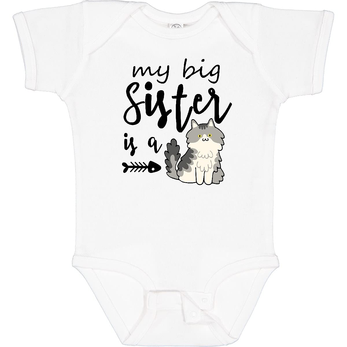 Inktastic My Big Sister is a Cat Baby Bodysuit - Cute Sibling Matching Outfit for Newborns & Infants - Perfect for Family Photos, Birthdays & Special Occasions