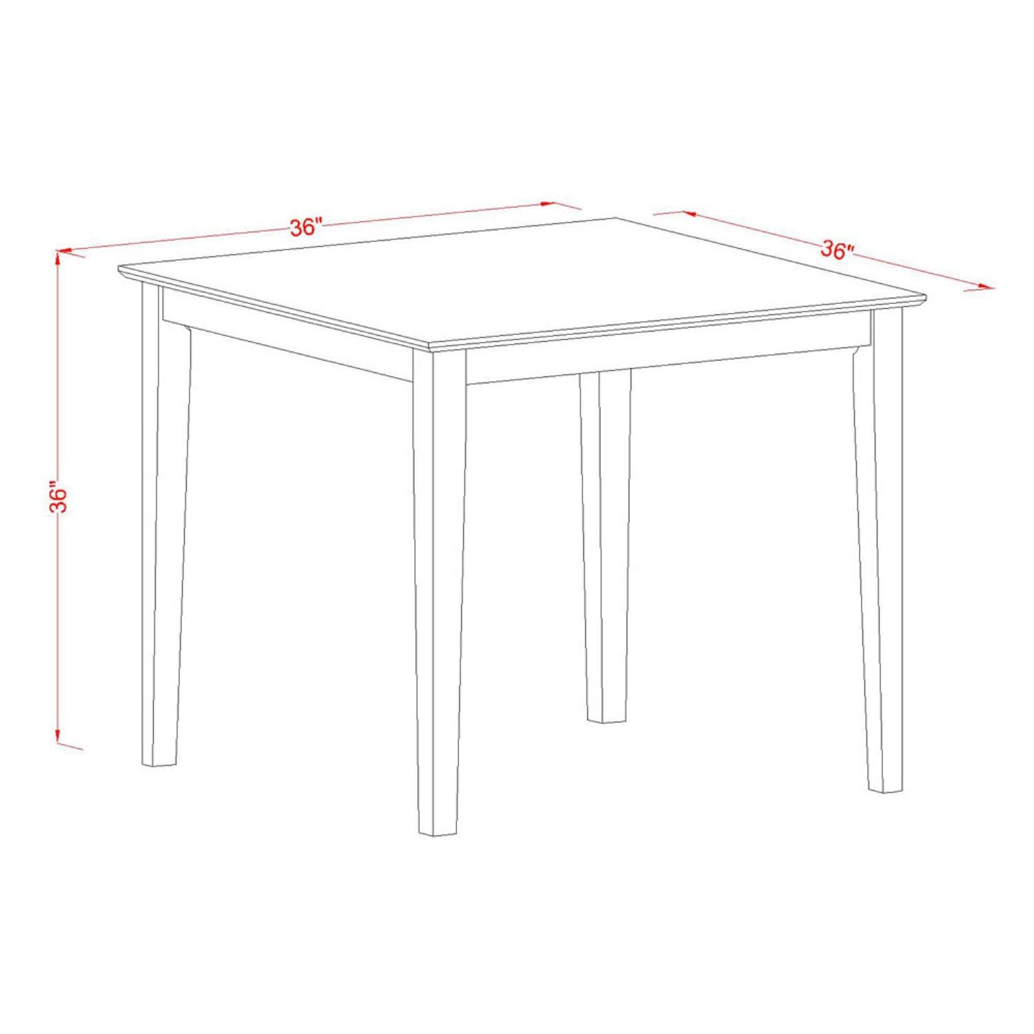 East West Furniture VNCH3-MAH-W 3-Piece Counter Height Pub Set - 36x36 Inch Square Dining Table with 2 Bar Stools, Mahogany Finish - Perfect for Small Kitchens, Breakfast Nooks & Compact Dining Spaces