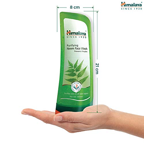Himalaya Herbals Purifying Neem Face Wash 300ml - Deep Cleansing for Acne & Oily Skin - Natural Ayurvedic Formula - Perfect for Daily Skincare Routine & Travel