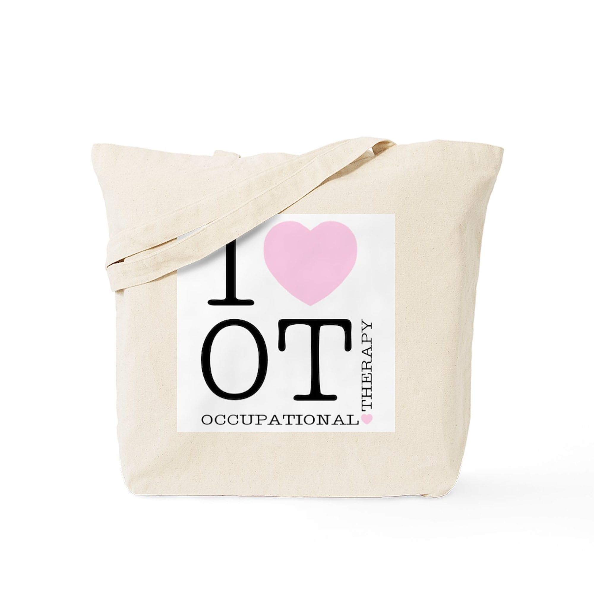 CafePress I Heart OT Natural Canvas Tote Bag - Reusable Grocery Shopping Bag for Work, School & Beach