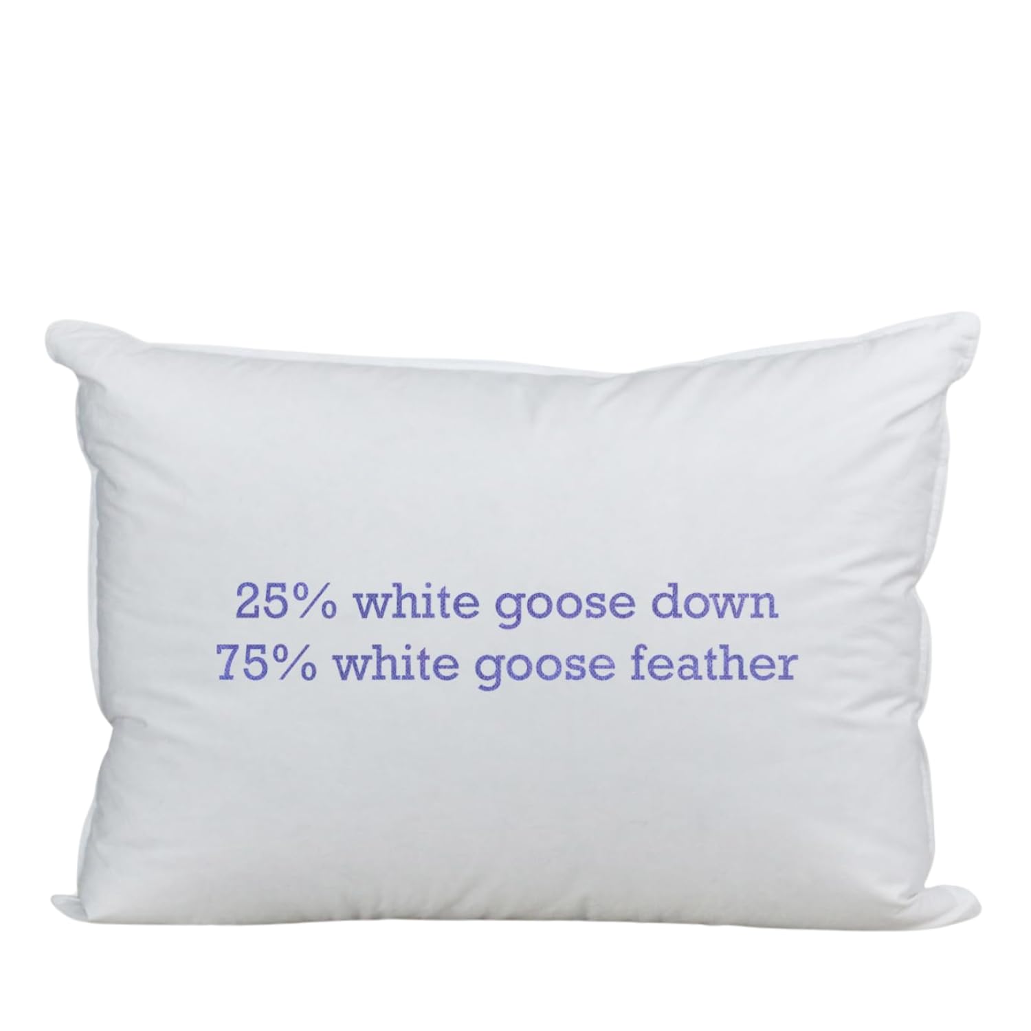 Premium 100% Cotton 235-Thread Count Goose Down Pillow - 25% Down & 75% Feather Fill - Queen Size White Pillow for Side & Back Sleepers | Luxury Hotel Quality, Down-Proof & Preshrunk | Perfect for Bedroom, Guest Room & Travel