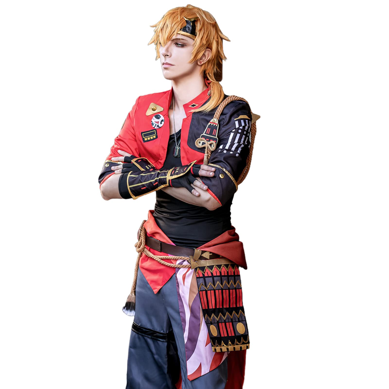 Genshin Impact Thoma Cosplay Costume for Men - Official Game Character Halloween Outfit | Anime Convention, Cosplay Party & Halloween Costume