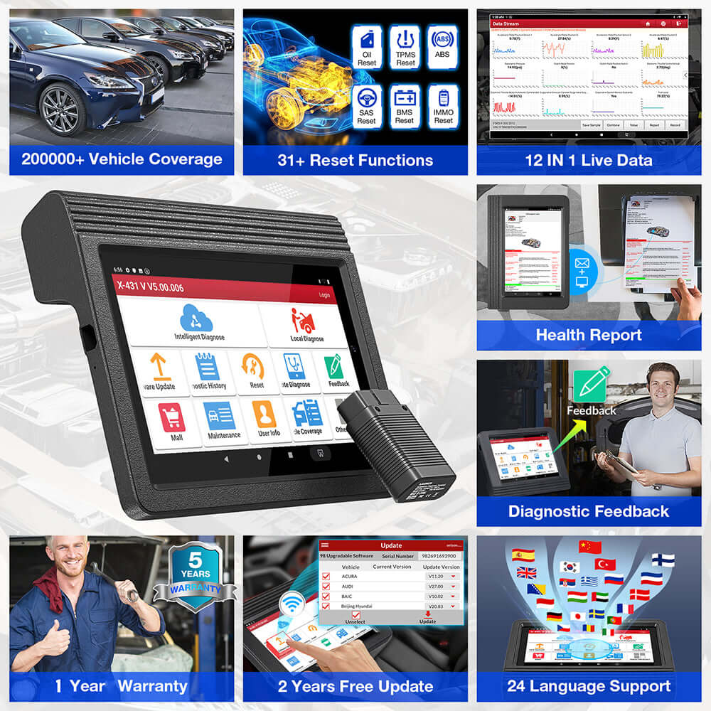 LAUNCH X431 V Pro 4.0 OBD2 Scanner - Advanced ECU Coding & Bidirectional Control Diagnostic Tool for Cars, Trucks & SUVs - Perfect for Mechanics & DIY Auto Repair