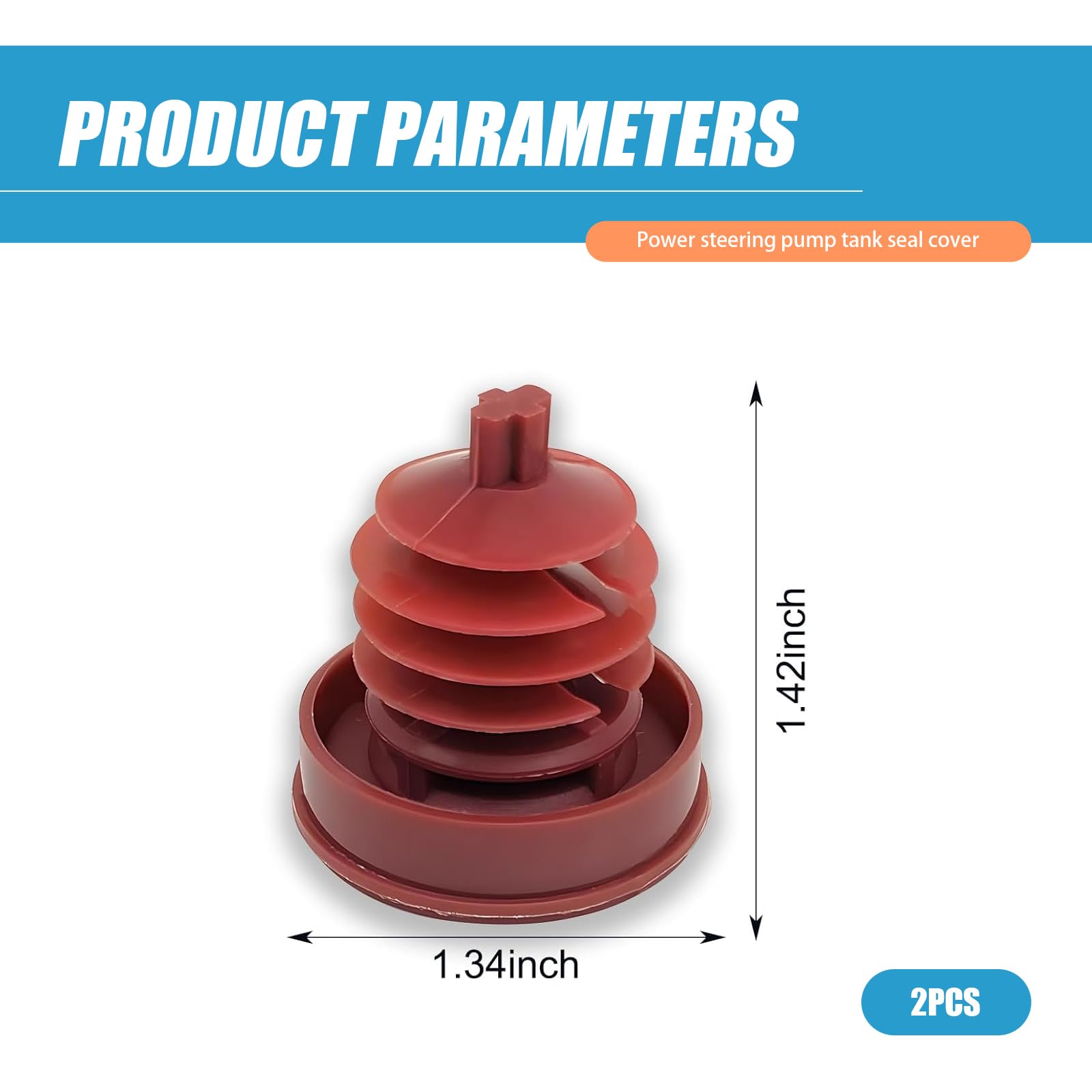 2 PCS Red Automotive Power Steering Pump Oil Cap - OEM 53697-SB3-952 Replacement - Fits Honda Accord, Odyssey, Civic, CRV - Screw-on Hydraulic Oil Tank Cap Plug - Perfect for DIY Car Maintenance & Fluid Leak Prevention