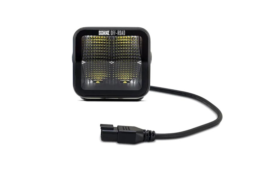 Borne Off Road LED Light Pod Kit - 3x3 Flood Beam for Jeep, Truck, ATV & UTV - Perfect for Night Driving, Camping & Off-Road Adventures