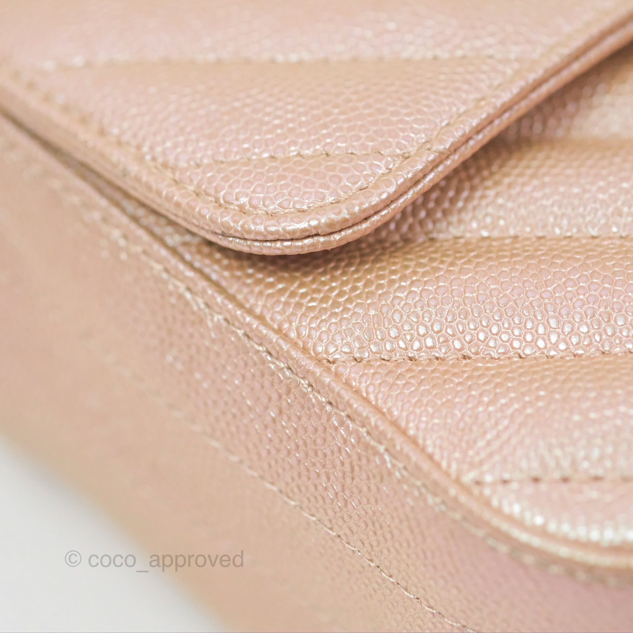 Chanel Chevron Mini Rectangular Flap Bag in Iridescent Rose Gold Caviar Leather with Ruthenium Hardware - Perfect for Evening Events & Luxury Fashion Accessories