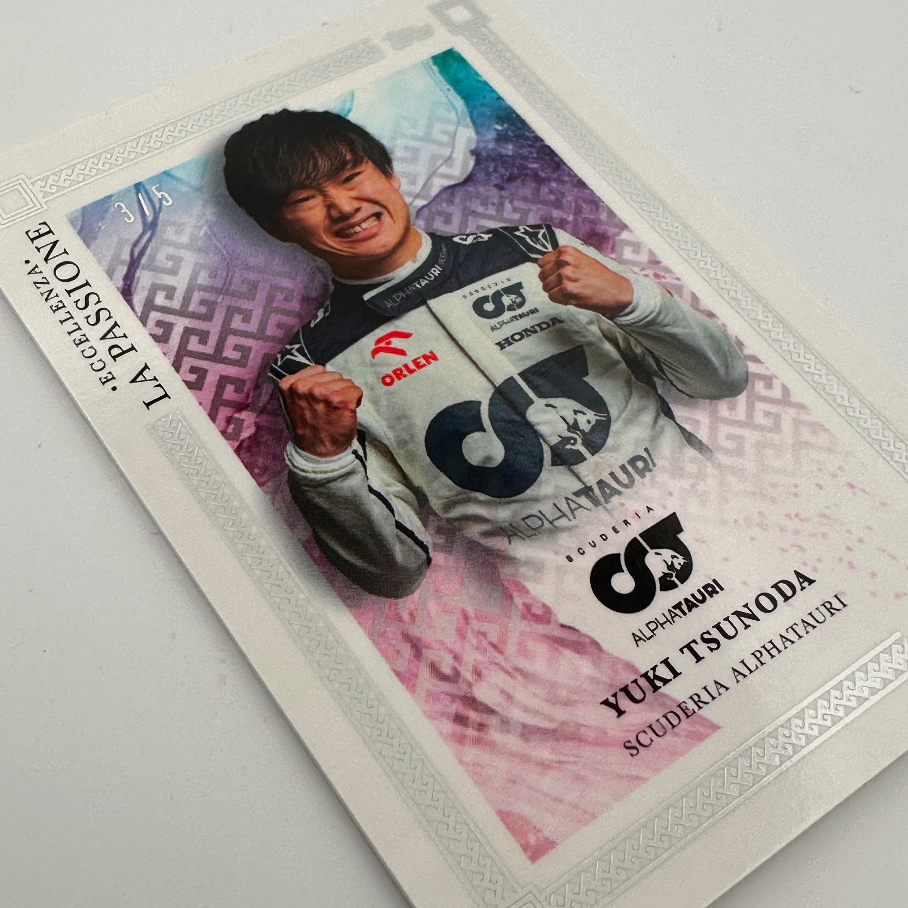 2023 Yuki Tsunoda Rainbow 3/5 Eccellenza La Passione F1 Racing Card - Perfect for Collectors, Display & Trading (F1 Memorabilia, Motorsport Gifts)