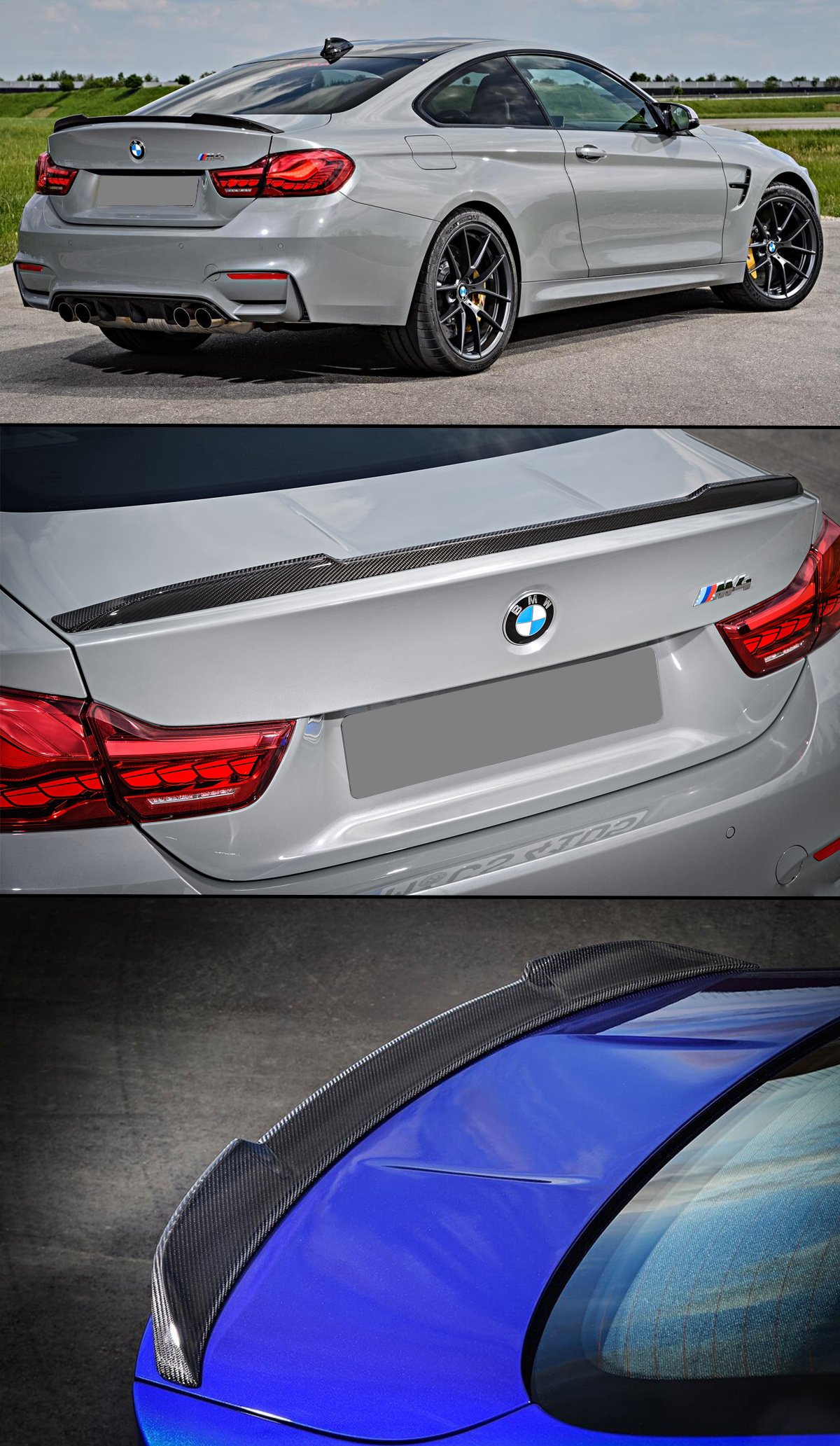 Carbon Fiber Trunk Spoiler for 2015-2020 BMW M4 F82 - High Kick CS Style Rear Wing - Enhances Aerodynamics & Sporty Look for Street Racing & Car Shows