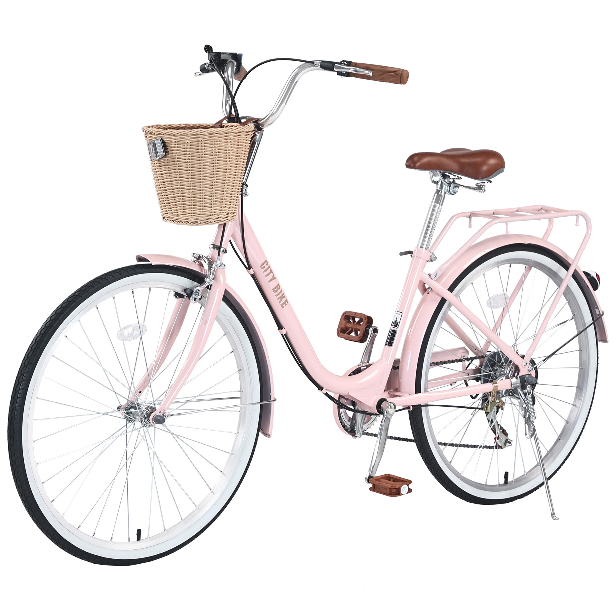 22/26 Inch Women's Beach Cruiser Bike - 7-Speed Hybrid City Bicycle for Women & Men, Commuter Bike for Adults, 4 Color Options - Perfect for Beach Rides, City Commuting & Leisure Cycling