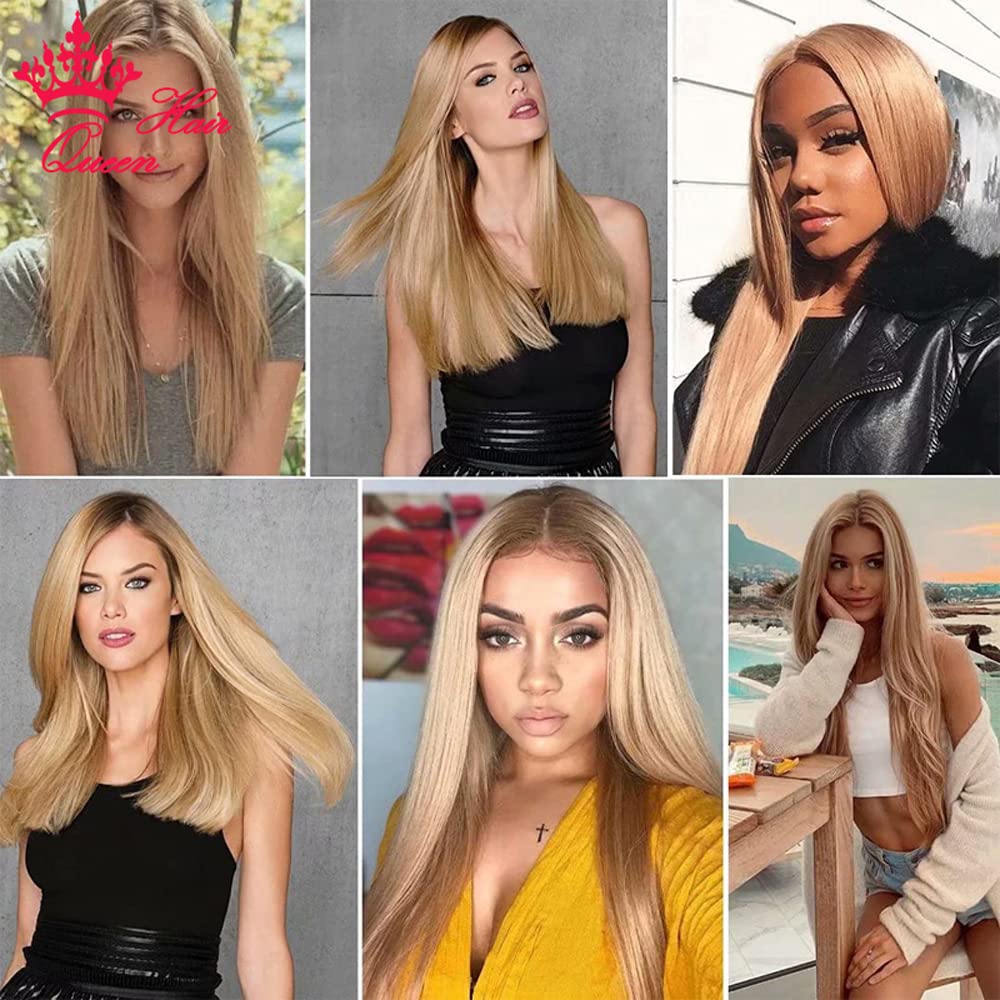 Queen Mink Brazilian Hair Weave Bundles #27 Honey Blonde - 14