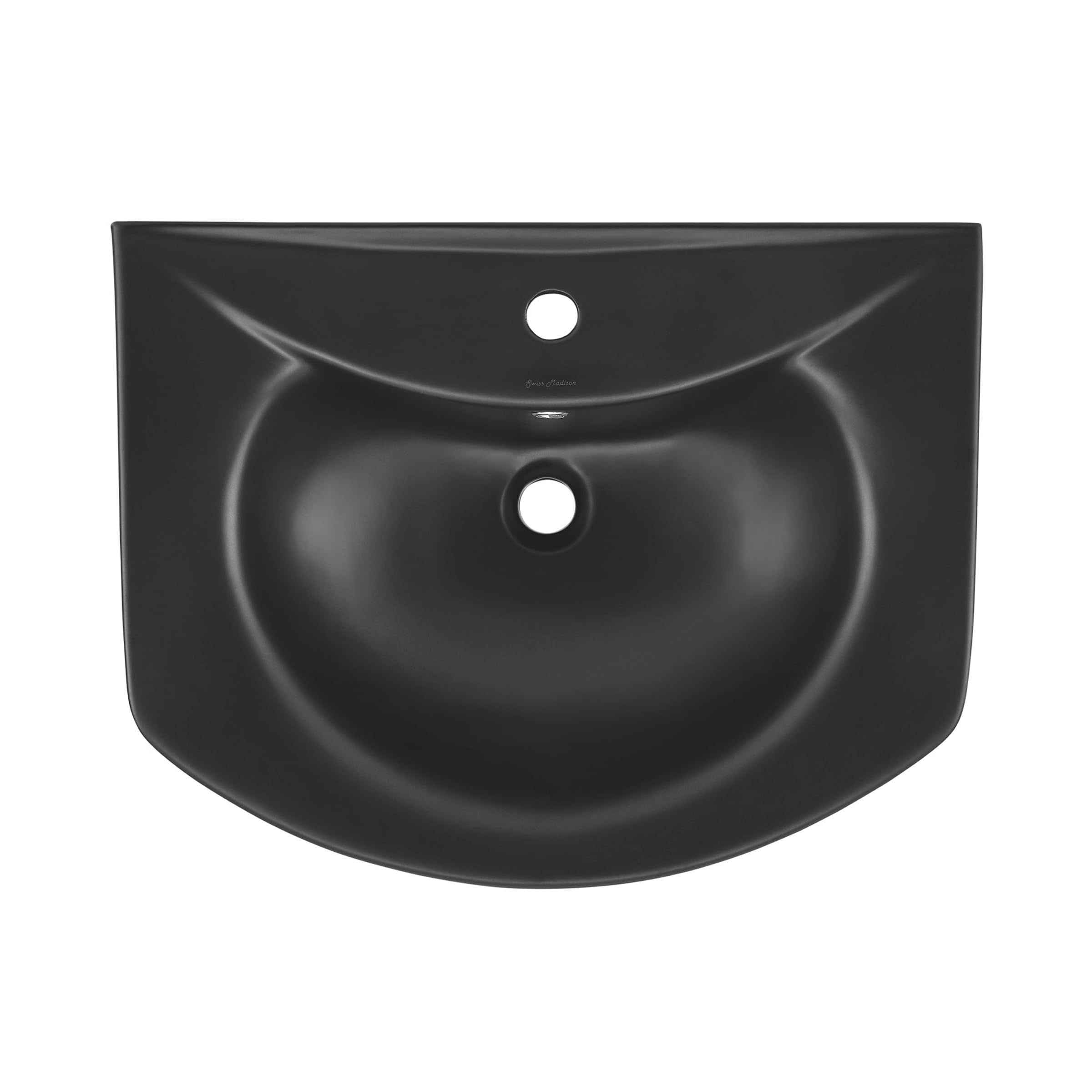 Chateau Two-Piece Round Pedestal Sink in Matte Black - Modern Bathroom Vanity for Small Spaces | Perfect for Powder Rooms & Guest Baths