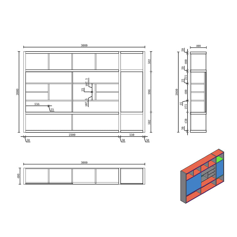 PHOENIX Display Wall Unit 3.0M - Warm Oak & Black Finish - Modern Retail Shelf for Stores & Boutiques - Perfect for Showcasing Products in Shops, Malls, and Trade Shows