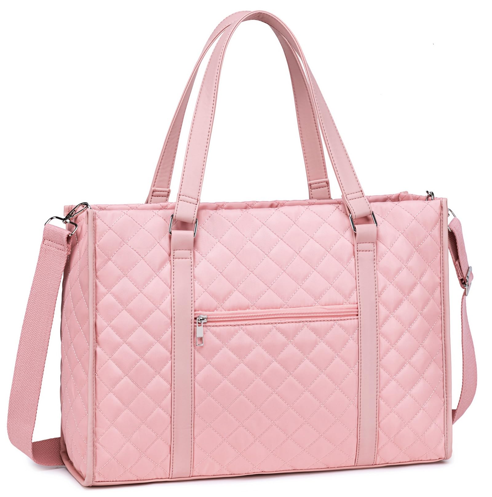 Stylish 15.6 Inch Laptop Tote Bag for Women - Durable Canvas Work Bag with Shoulder Strap - Perfect as Computer Messenger Purse, Teacher Handbag & Office Briefcase - Ideal for Work, School, Business Meetings & Daily Commute