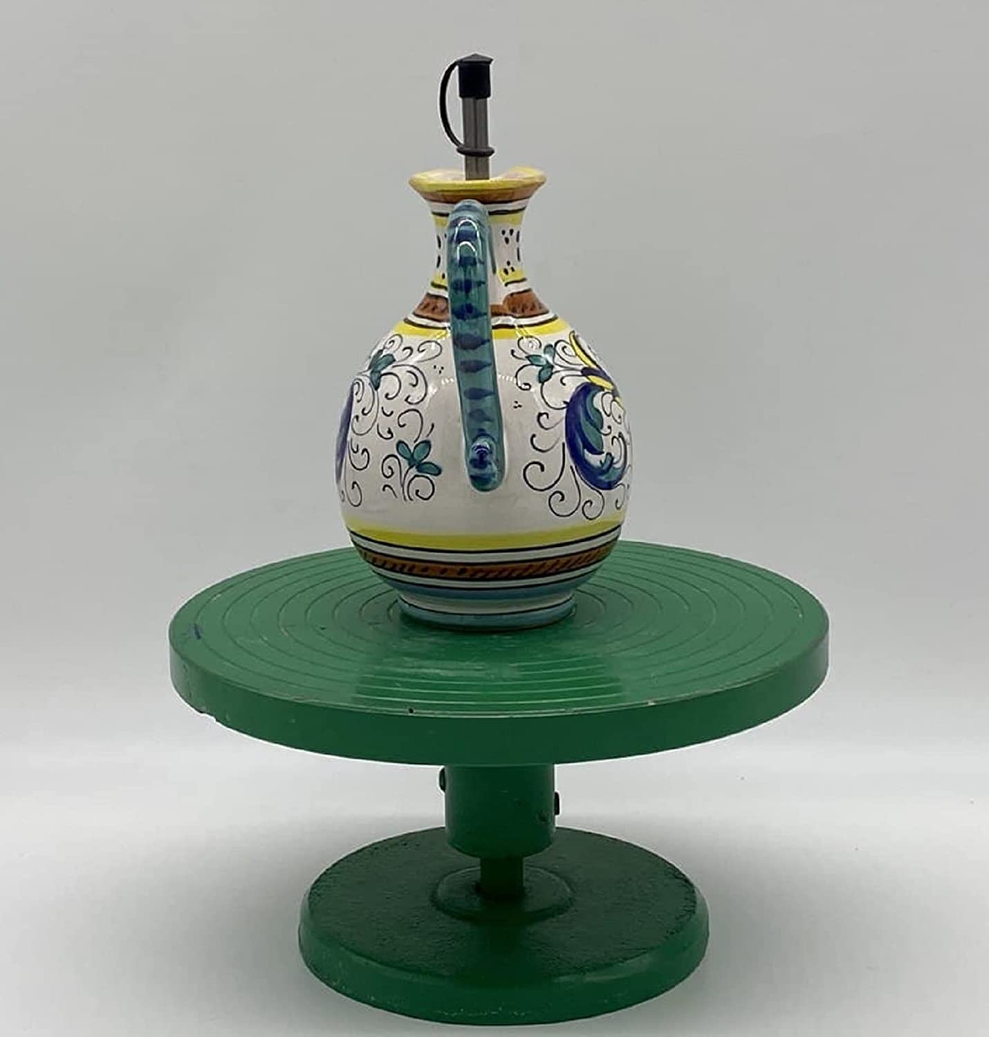 Deruta Italy by Gute | Handcrafted Italian Ceramic Vinegar Bottle - Authentic Handpainted Deruta Pottery | Perfect for Kitchen Decor, Olive Oil Storage & Italian Style Home Accessories