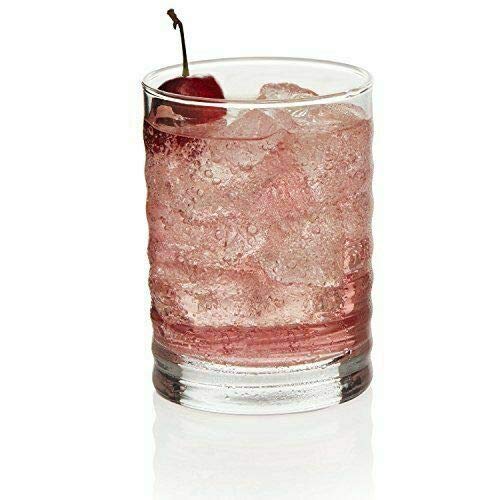 Libbey 4-Piece Pueblo Rocks Glasses Set - 12.25 oz Modern Red Drinking Glasses - Reusable & Dishwasher Safe Barware - Perfect for Cocktails, Whiskey, Bourbon & Home Entertaining