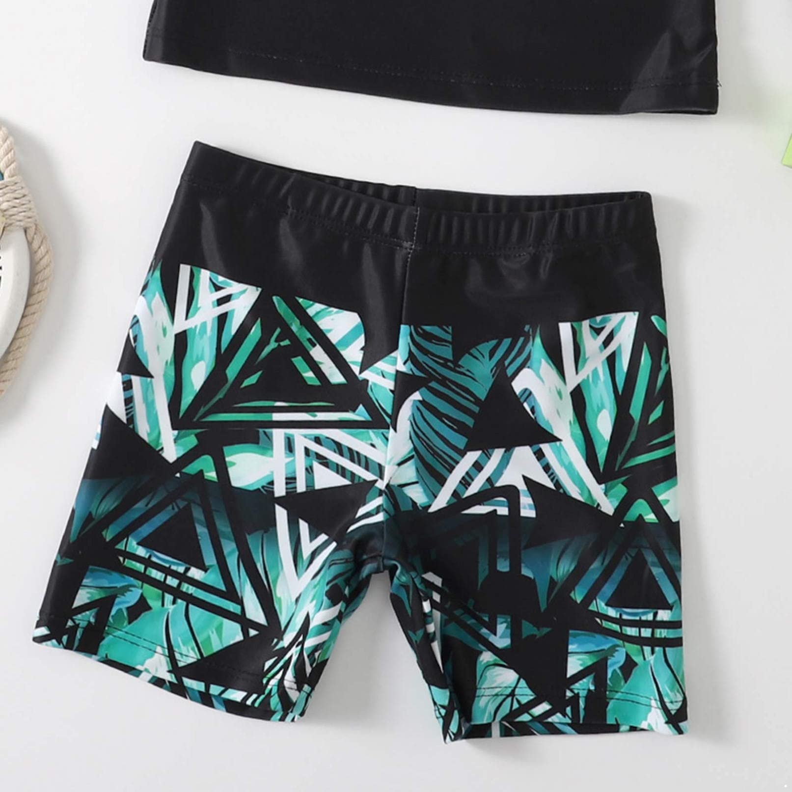 **Boys' Long Sleeve Rash Guard Swimsuits with Swim Trunks - UPF 50+ Sun Protection Two-Piece Swimwear Set for Toddlers - Beach, Pool & Water Play**