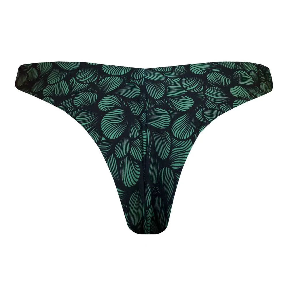 **Green Waves Brazilian Classic Thong Bikini Bottom - Sexy & Comfortable Swimwear for Beach, Pool & Vacation**