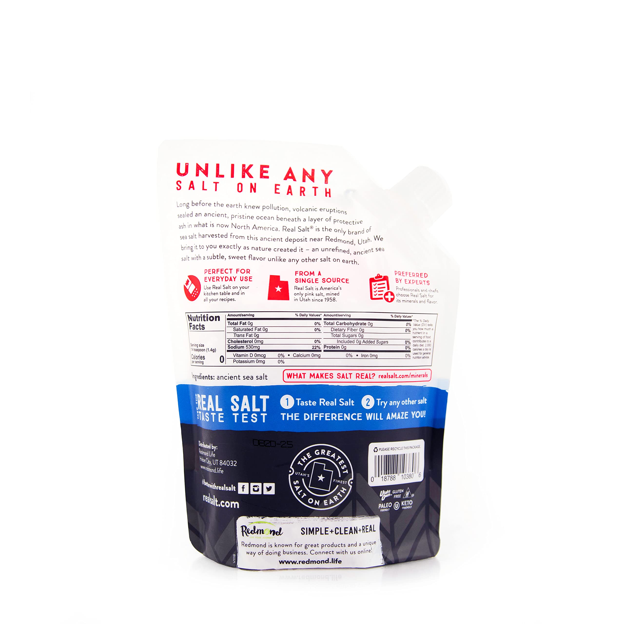 Redmond Real Sea Salt - Natural Unrefined Gluten-Free Coarse Salt with Grinder | Himalayan Pink Salt Alternative | Perfect for Cooking, Baking & Seasoning
