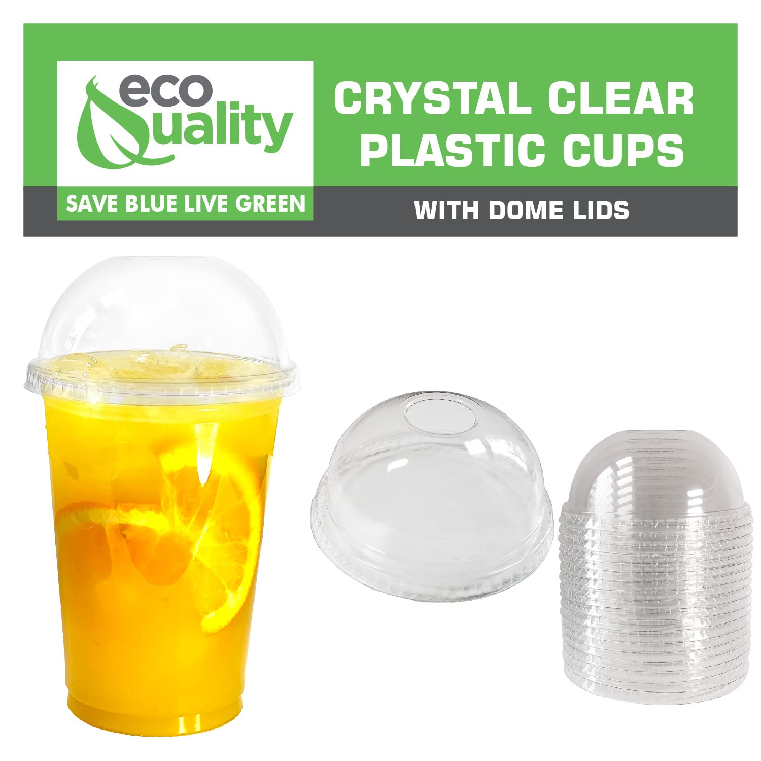 500 Pack 14 oz Clear Plastic Disposable Cups with Dome Lids - Ideal for Iced Coffee, Smoothies, Juice, Soda & Cocktails | Perfect for Coffee Shops, Parties, Restaurants & Takeout