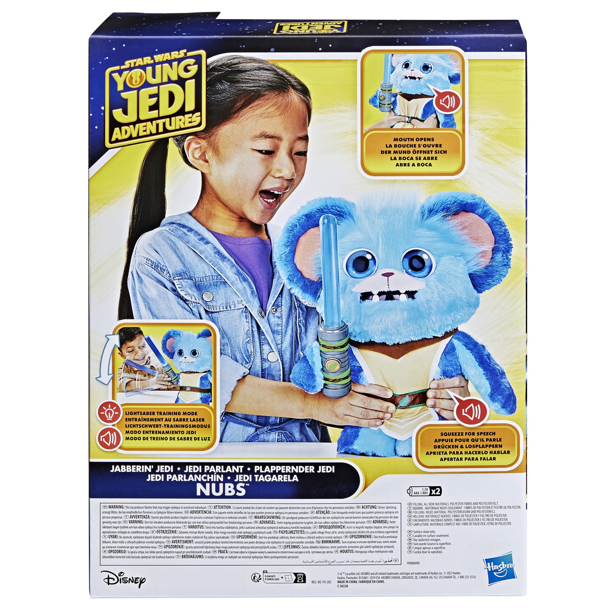 Star Wars Young Jedi Adventures Jabberin' Jedi Nubs Electronic Plush Toy with Lights & Sounds - Interactive Preschool Toy for 3 Year Old Boys & Girls - Perfect for Playtime, Storytelling & Jedi Training Fun