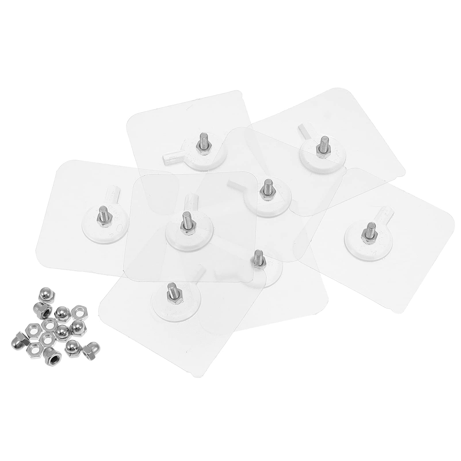 Cabilock 20-Piece No Trace Nail Screws Hanger - Self-Adhesive Wall Mounted Hooks for Coats, Hats & Storage - Strong Viscosity Metal Screw Patches - Damage-Free PVC Adhesive Hangers (Perfect for Apartments, Dorms & Rental Homes)
