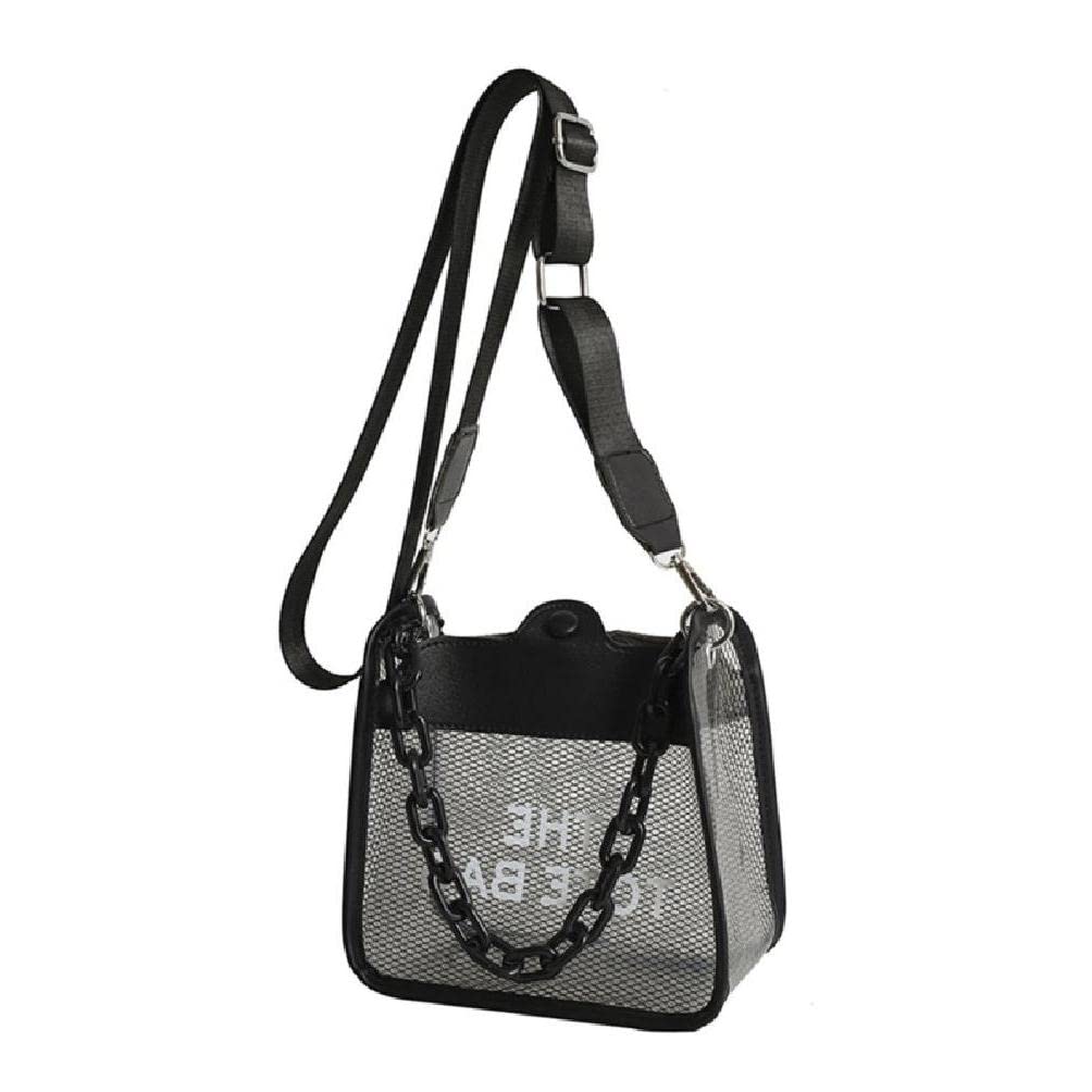 Stylish Women's Transparent PVC Shoulder Bag - Fashionable Crossbody Purse & Small Top Handle Handbag for Vacation, Beach, Travel & Everyday Use