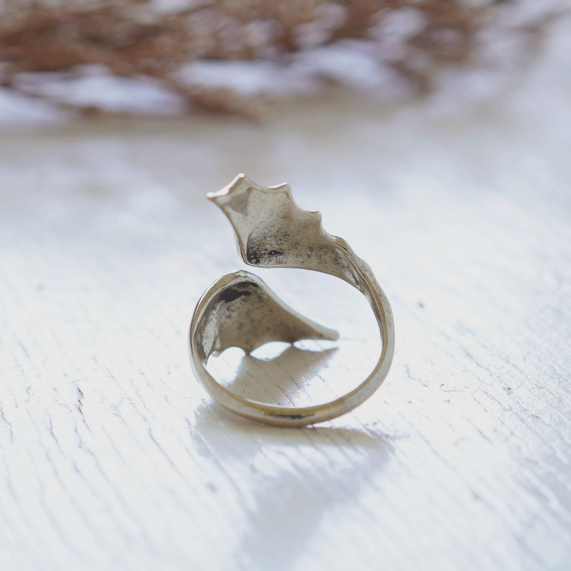 Gothic Dragon Bat Wings Ring - 925 Sterling Silver Boho Owl Angel Bird Jewelry for Halloween, Cosplay & Gothic Fashion