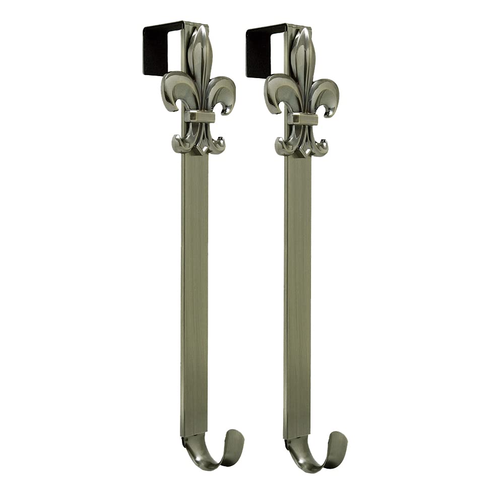 Adjustable Wreath Hanger 2-Pack - Antique Brass for Door Decor
