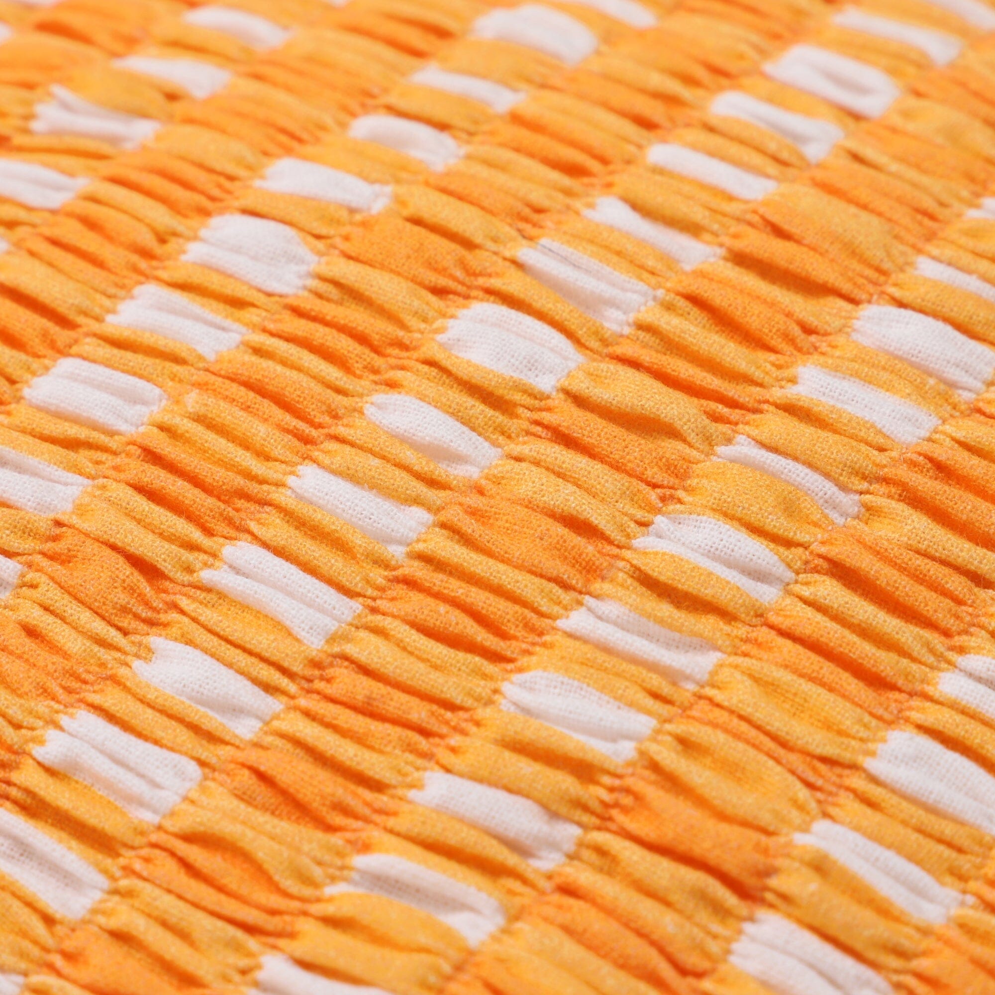 Gather Check Cushion Cover 18x18 Inches Orange - Soft Decorative Pillow Case for Sofa, Bed, Chair - Home Decor & Living Room Accessories