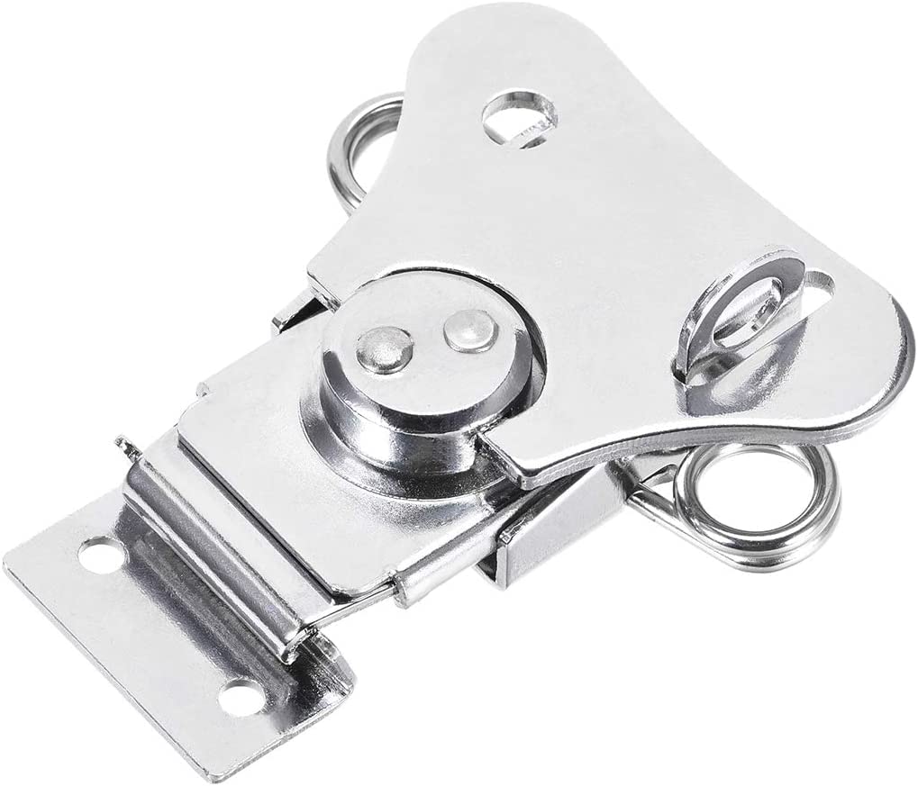 **Aduom 2.56-inch Spring Loaded Toggle Latches - Silver Iron Butterfly Twist Latch with Keyhole for Cabinets, Boxes & Toolboxes | Secure & Durable Locking Solution for Home, Workshop & Industrial Use**
