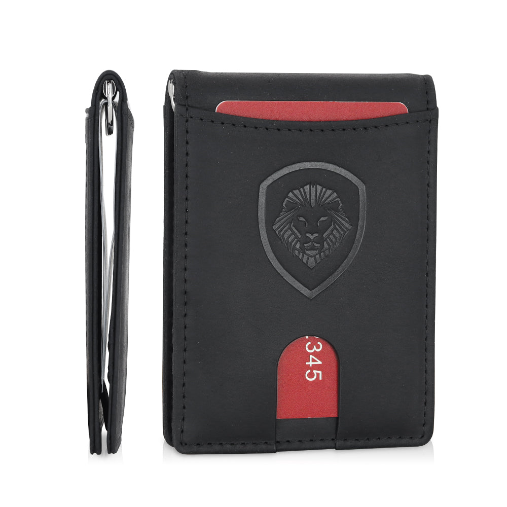 Premium Black Leather Wallet Keychain Set - RFID Blocking & Slim Design - Perfect for Men & Women - Ideal for Travel, Work, and Everyday Carry