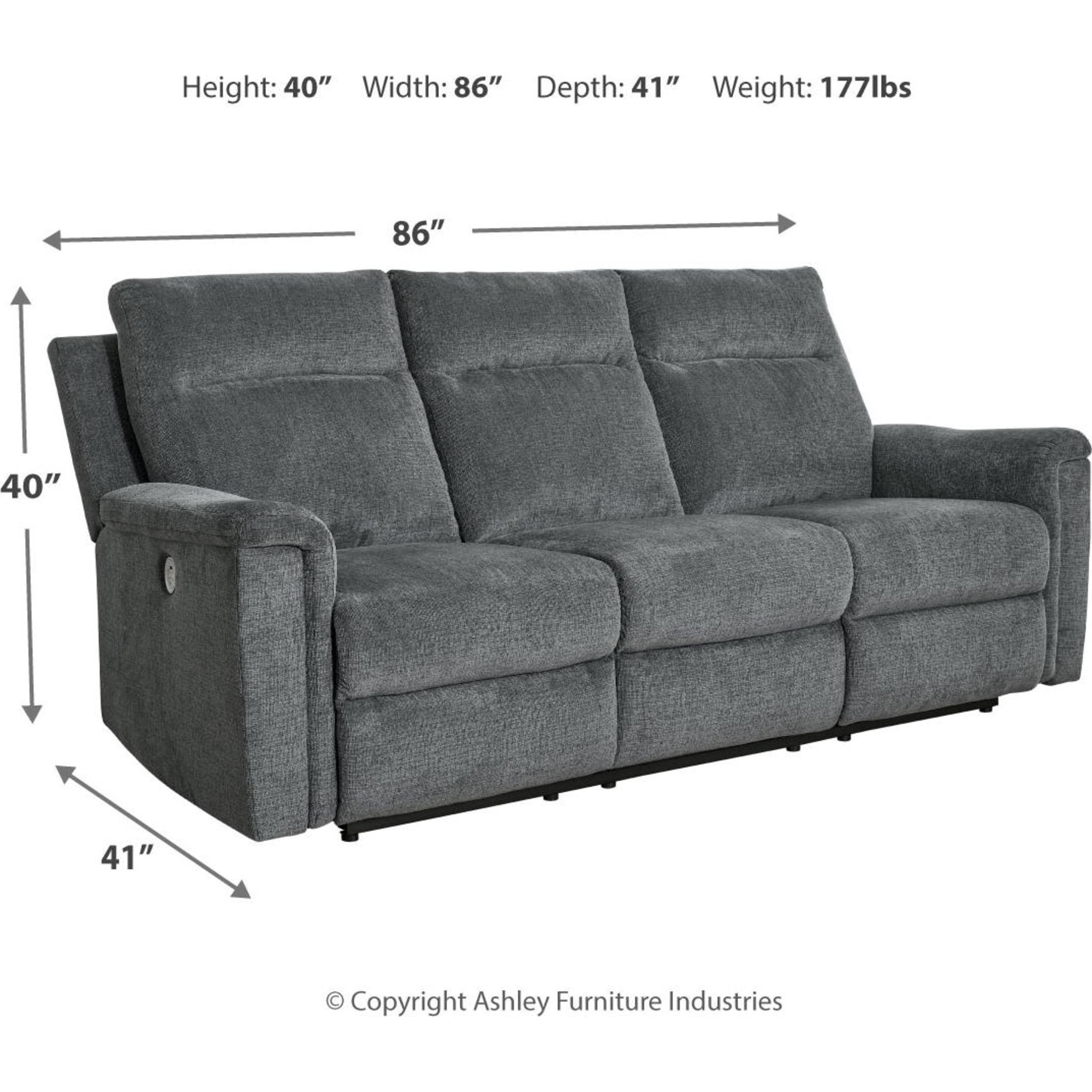 Barnsana Power Reclining Sofa - Electric Recliner Couch with USB Charging & Cup Holders | Modern Living Room Furniture for Home Theater & Relaxation