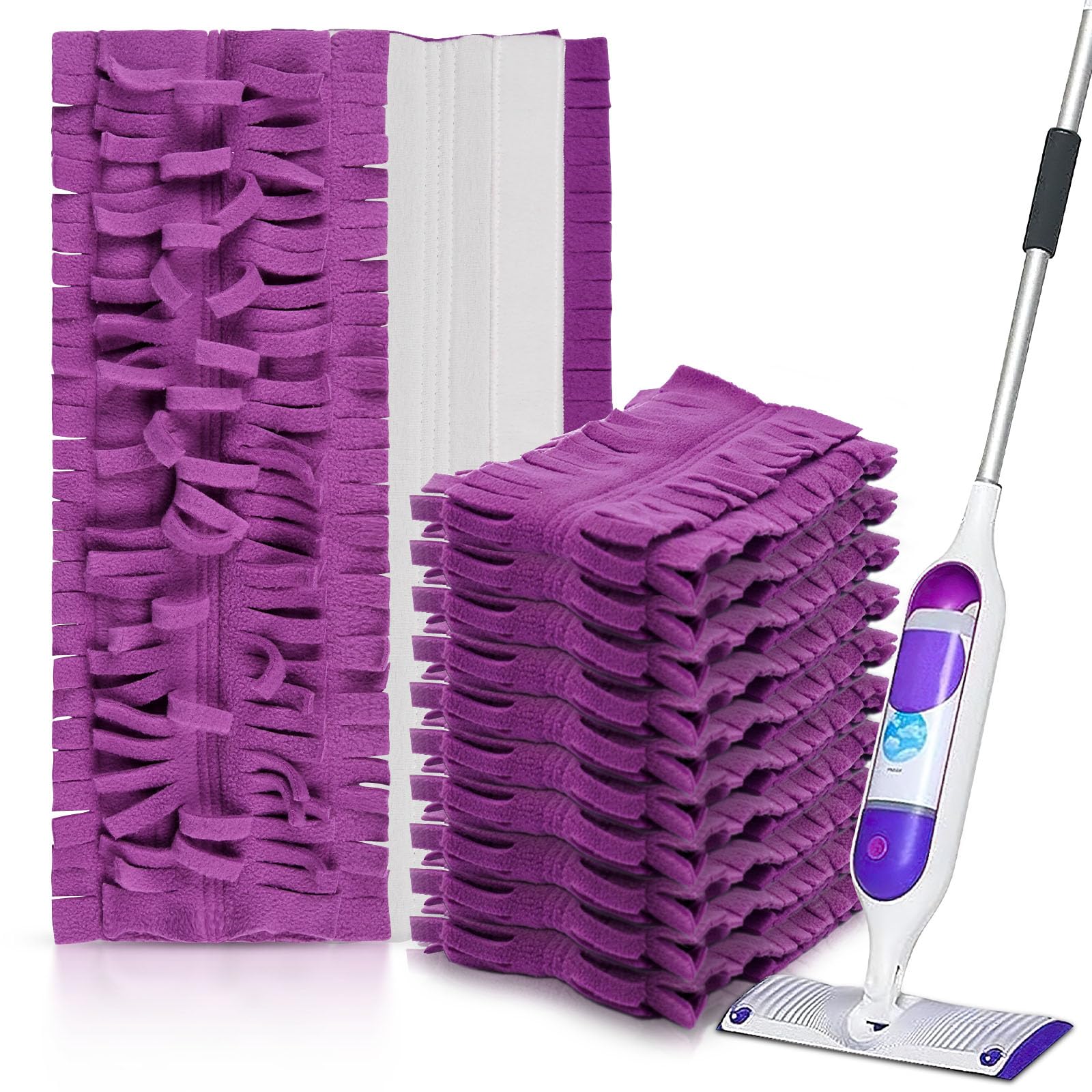 12 Pack Purple PowerMop Refill Pads - Reusable Microfiber Mop Pads Replacement for Swiffer PowerMop Multi-Surface & Wood Mops | Washable & Eco-Friendly | Perfect for Hardwood Floors, Tile & Laminate Cleaning