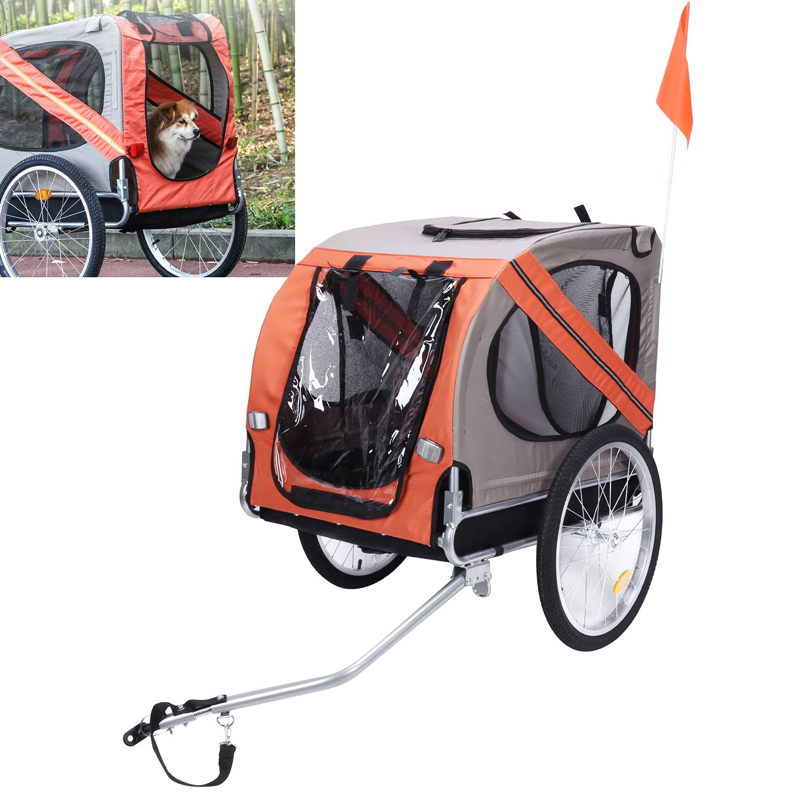 Fudax Bike Pet Trailer - Safe Dog Trailer & Pet Stroller Carrier for Biking, Hiking, Camping - Easy Installation for Outdoor Adventures with Your Dog