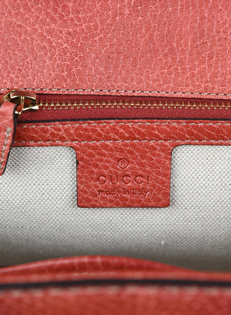 Authentic Gucci Bamboo Leather Handbag in Red - Luxury Women's Tote Bag for Work, Travel & Everyday Elegance