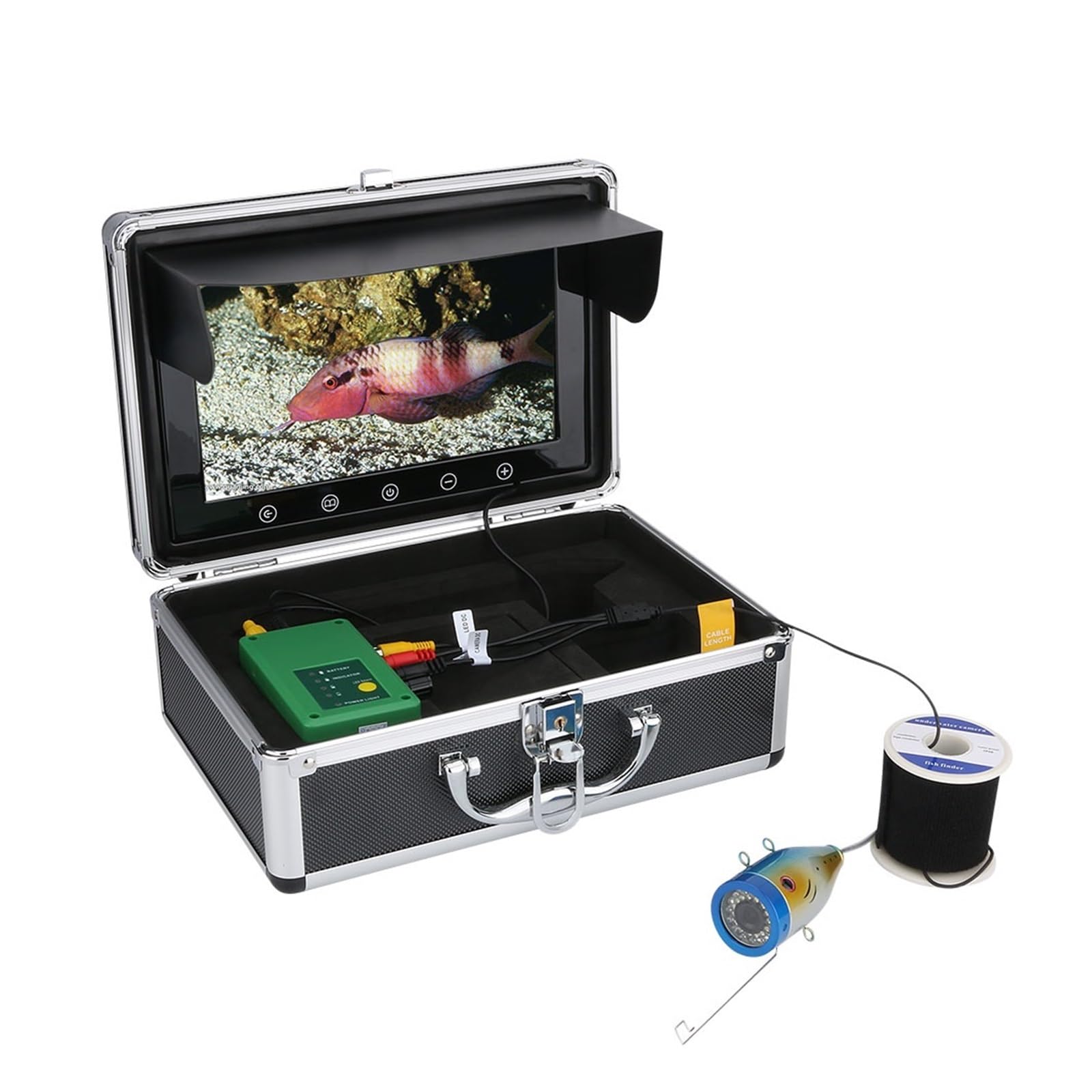 **9 Inch Underwater Fishing Camera with 15 White LEDs & 15 Infrared Lamps - HD Fish Finder for Sea, River, Ice Fishing - Perfect for Boat, Kayak, Lake & Ice Fishing Adventures**