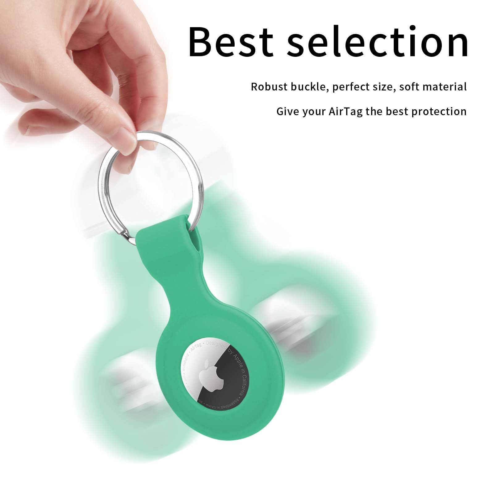 Premium Silicone Case for Apple AirTag 2021 - Anti-Lost Keychain Holder with Secure Key Ring | Protective Cover Compatible with AirTag Tracker | Perfect for Keys, Luggage, Pets & Valuables Tracking