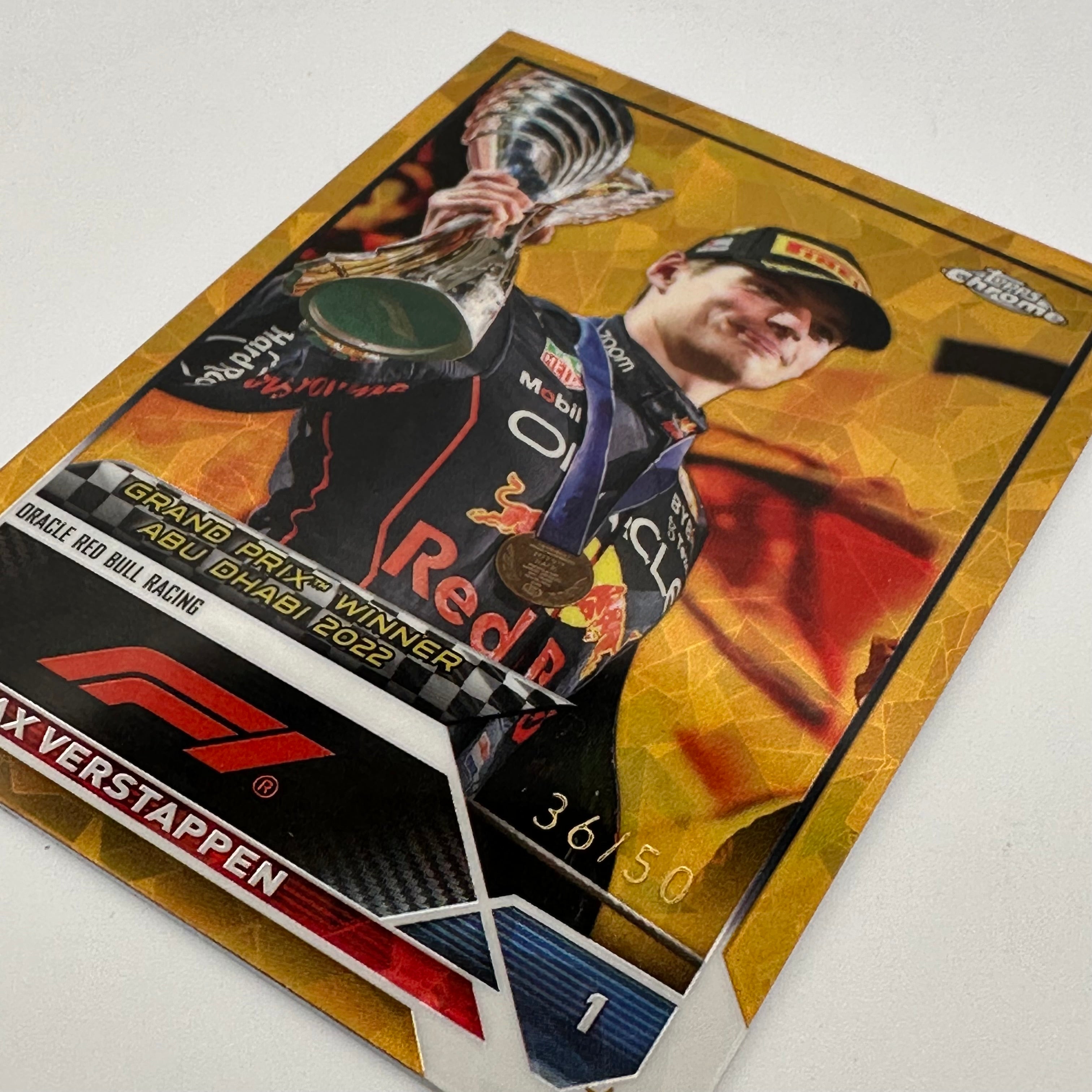 2023 Topps Chrome Sapphire Max Verstappen #165 36/50 Gold Parallel - Rare Racing Collectible for F1 Fans & Sports Card Collectors - Perfect for Display, Trading, and Investment