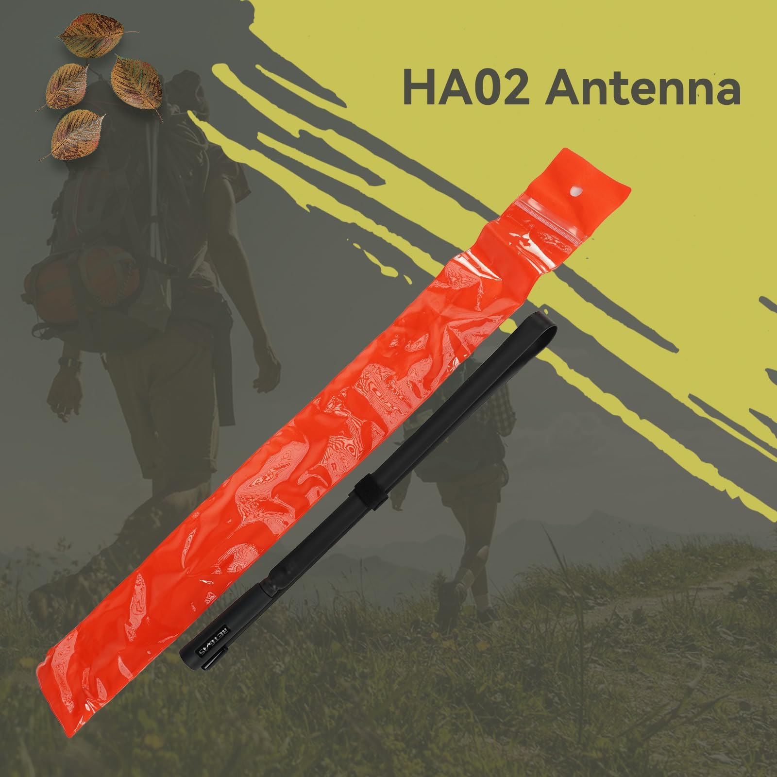 Retevis HA02 Foldable Tactical Antenna SMA-M Dual Band UHF VHF for Retevis RT1 RT3 RT3S RT83 RT85 RT87 & Baofeng UV-3R Walkie Talkies - Portable 2-Way Radio Antenna for Outdoor Adventures, Camping, Hiking and Emergency Communication (1PC)