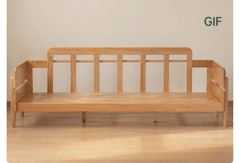 Solid Oak Wood Sofa - Modern High Back Design for Living Room, Lounge & Office - Durable & Stylish Furniture for Home Decor