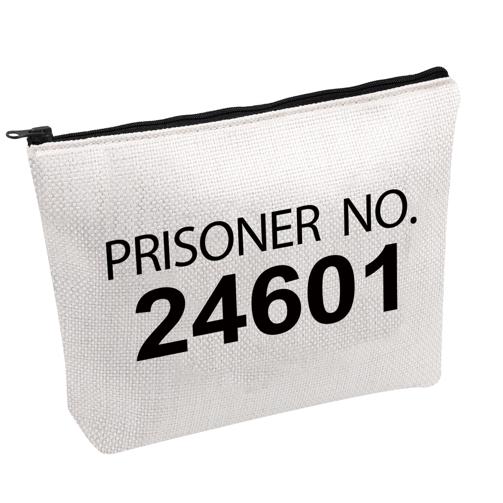 Musical Makeup Bag with Prisoner Number 24601 - Les Miserables Inspired Cosmetic Pouch with Zipper - Perfect Gift for Musical Theater Fans & Makeup Lovers - Great for Travel, Cosmetics Storage & Themed Parties
