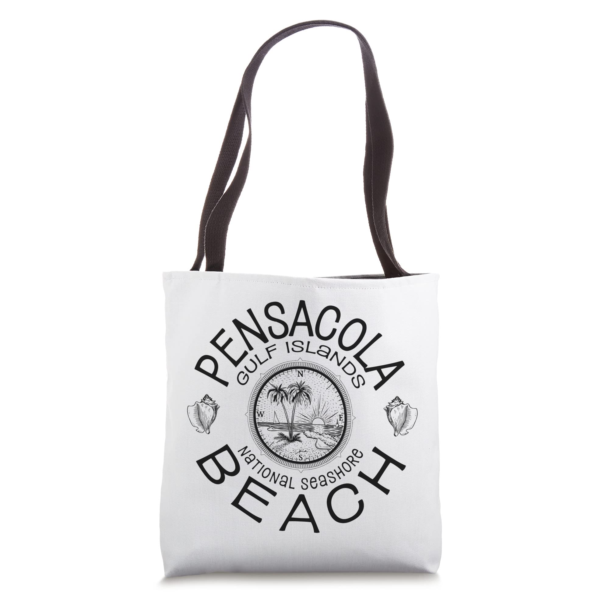 JCombs: Stylish Pensacola Beach Florida Compass Rose Tote Bag - Perfect for Beach Trips, Travel & Shopping