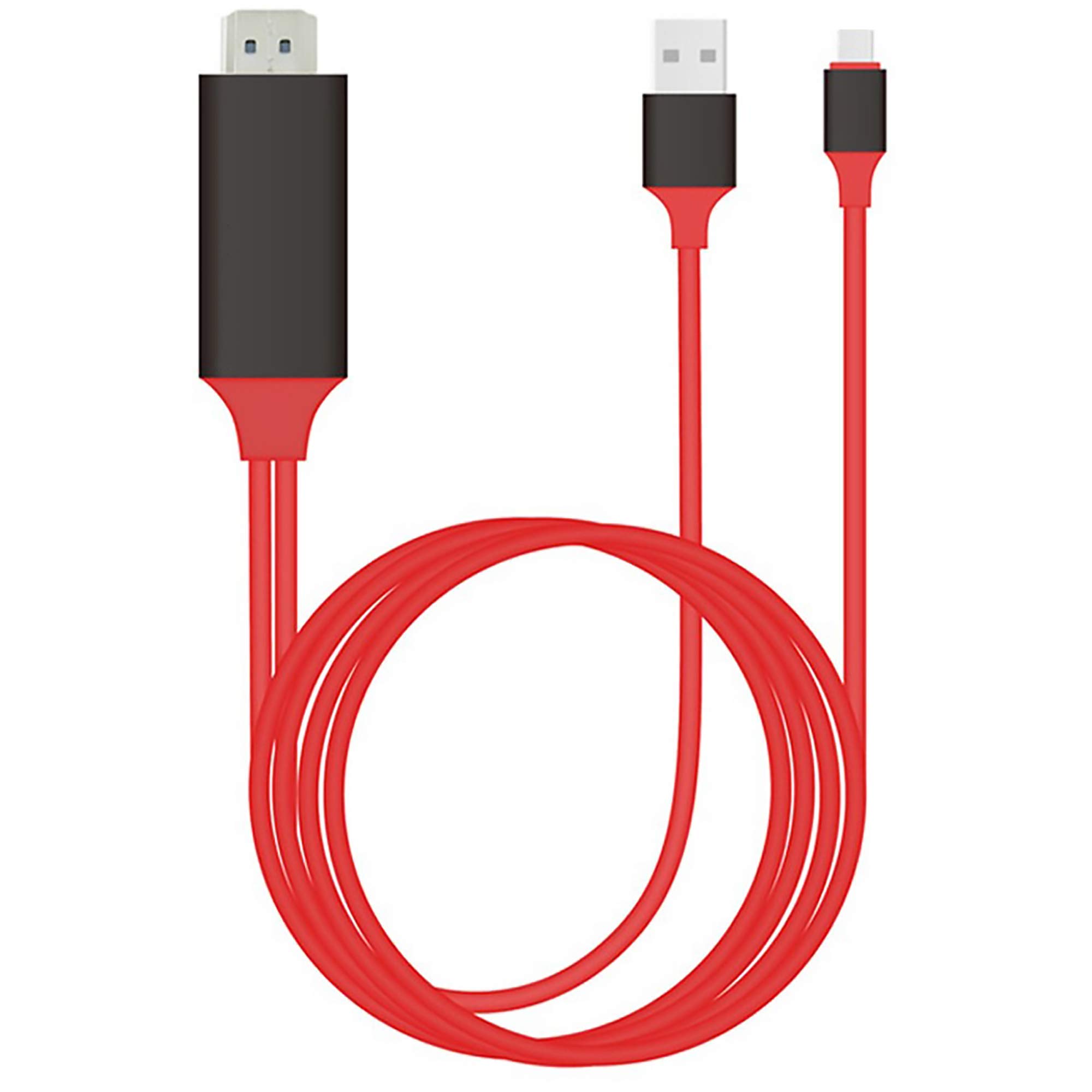 Premium 4K HDMI to USB-C Cable with Power Delivery - 6ft/2M Thunderbolt 3 Compatible for Jabra Elite Active 75t Plus - Supports 2160p@60Hz 4K Video & Fast Charging - Perfect for Home Theater, Gaming & Office Setup [Red]
