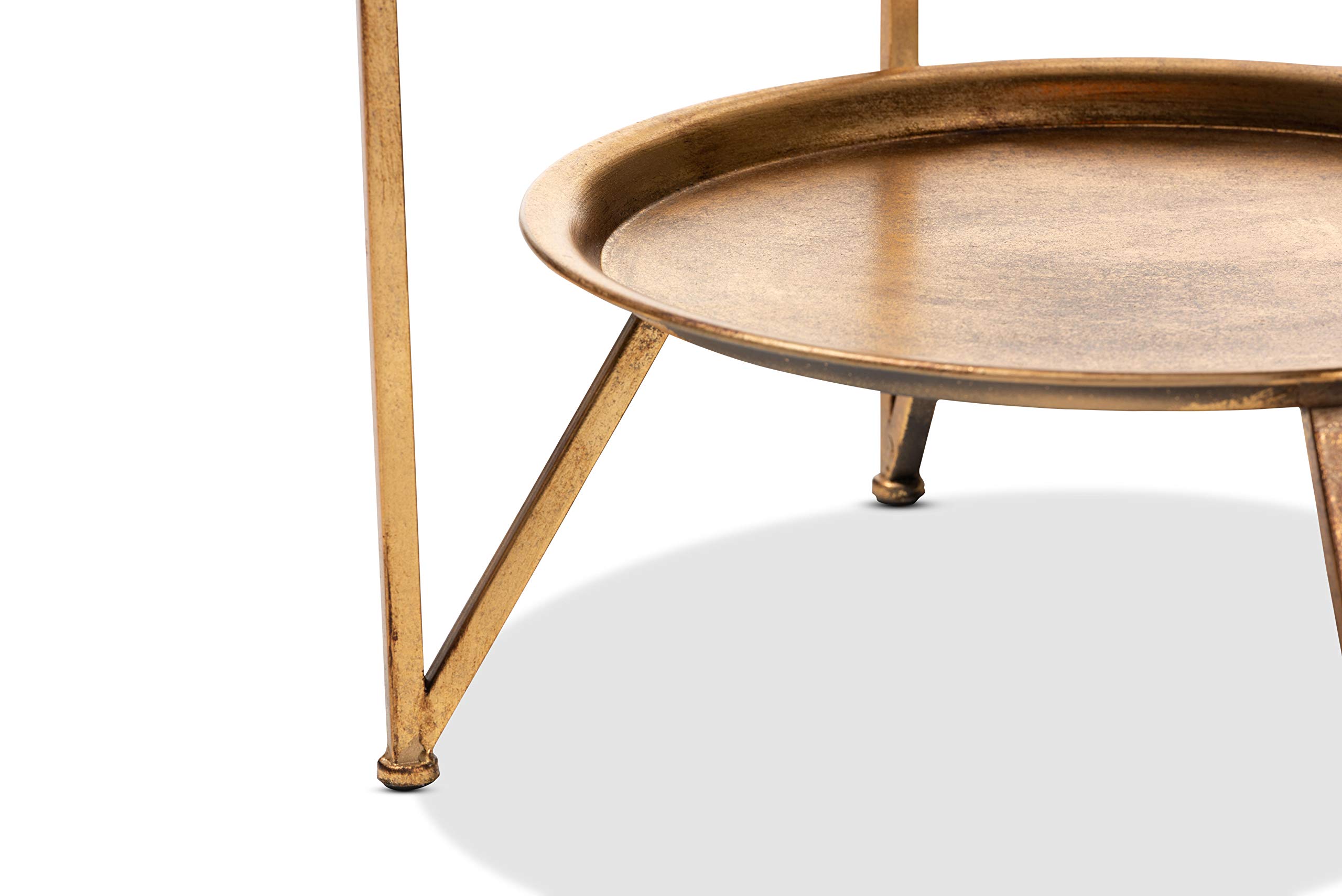 Baxton Studio Antique Gold End Table - Modern Side Table for Living Room, Bedroom & Office - Perfect for Coffee, Books & Decor